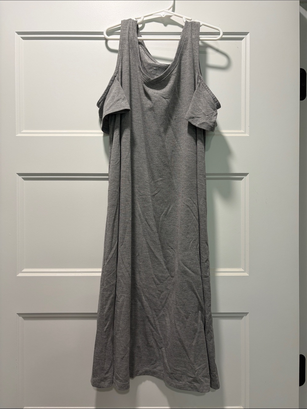 Time and Tru Gray Cold-Shoulder Maxi Dress